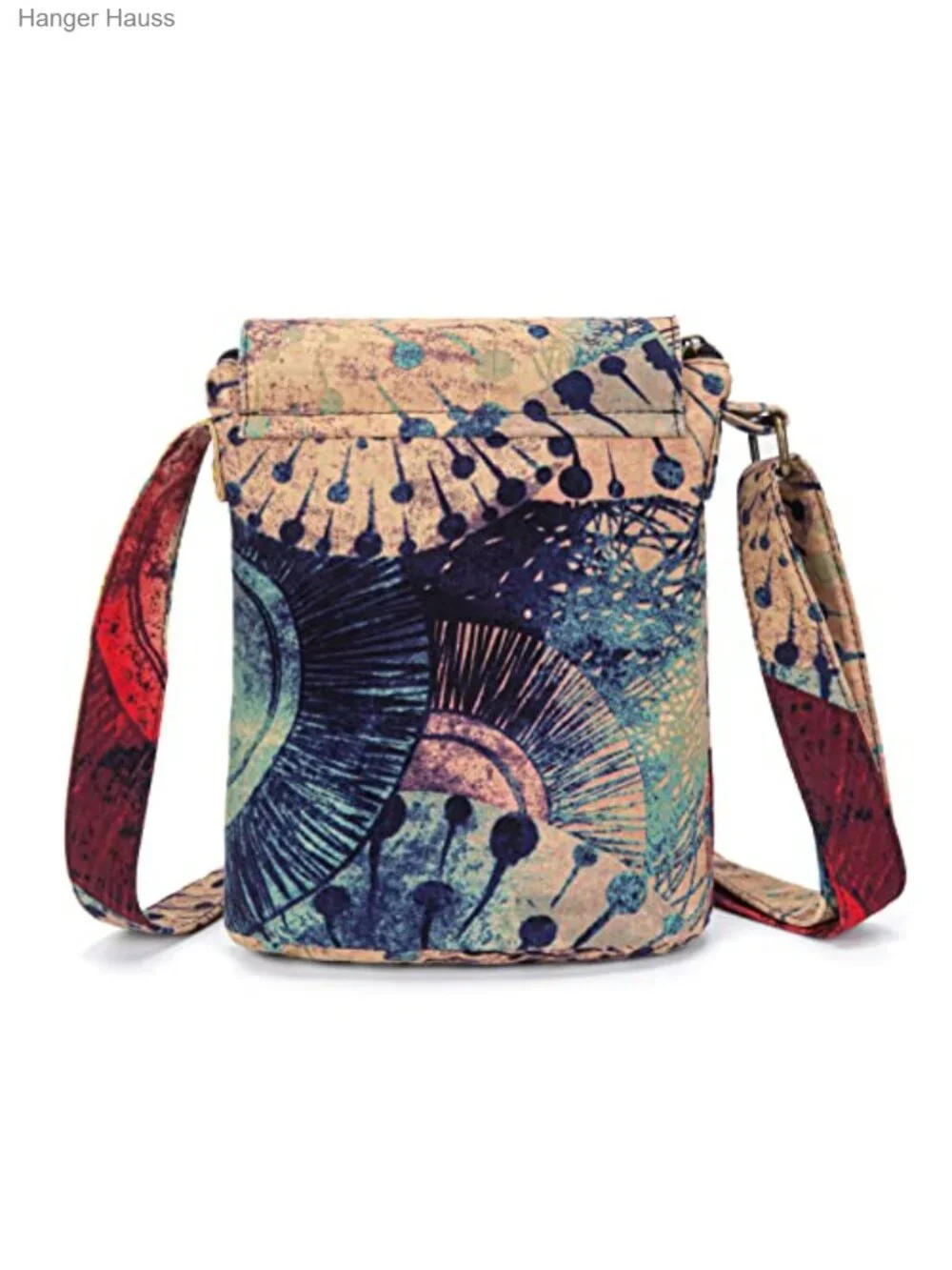 Retro Small Canvas Shoulder Bag Boho Crossbody Handbag with Double Zipper